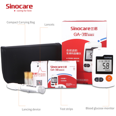 Sinocare Plastic Glucose Meter Sensor Glucose Monitoring Sensor Ga-3 Glucometer Glucose Sensors